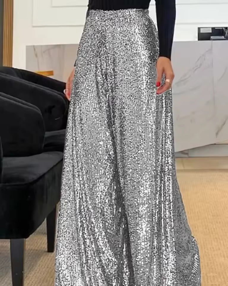 Liana Carta™ Pantaloni a gamba larga con paillettes scintillanti