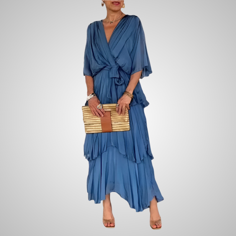 Moira Corda™ Abito elegante a strati con scollo a V