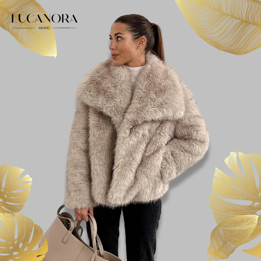 Morgana™ Elegante cappotto in pelliccia sintetica