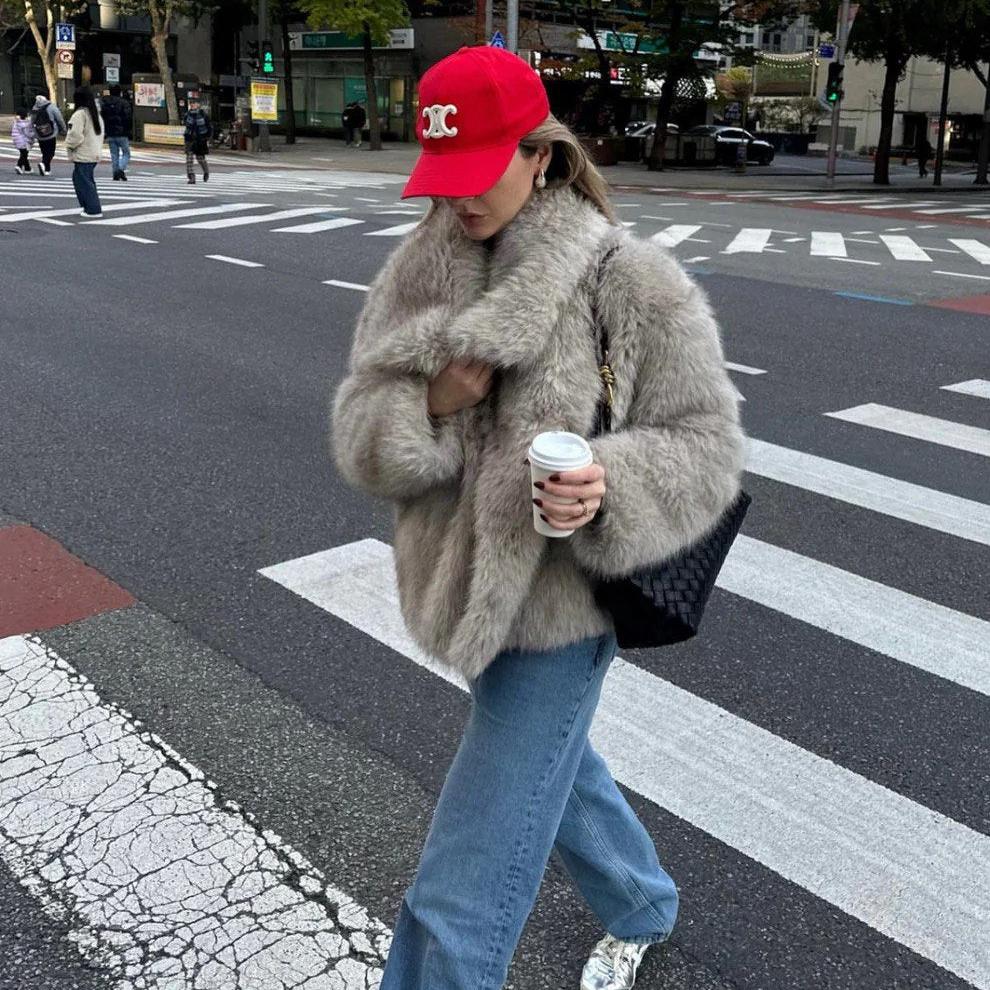 Morgana™ Elegante cappotto in pelliccia sintetica