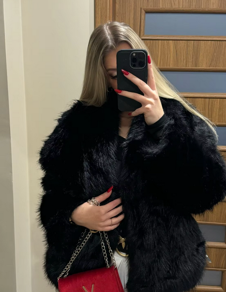 Morgana™ Elegante cappotto in pelliccia sintetica
