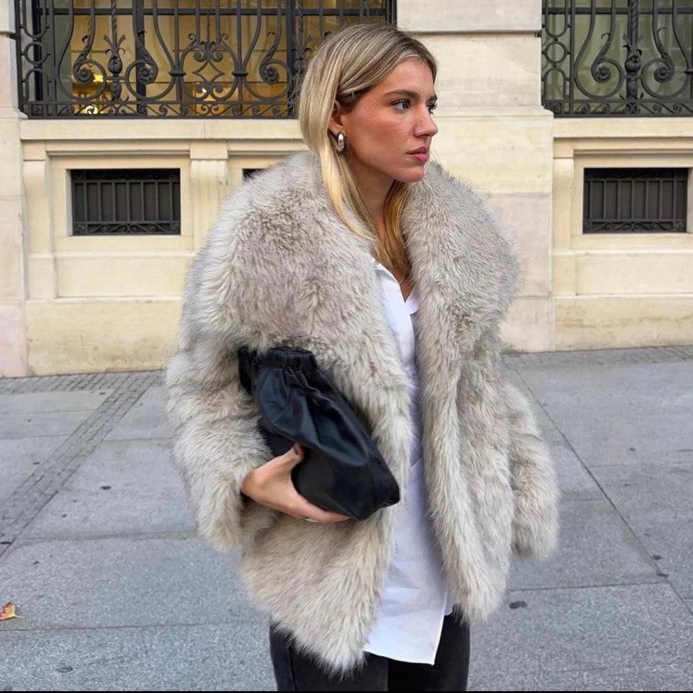 Morgana™ Elegante cappotto in pelliccia sintetica