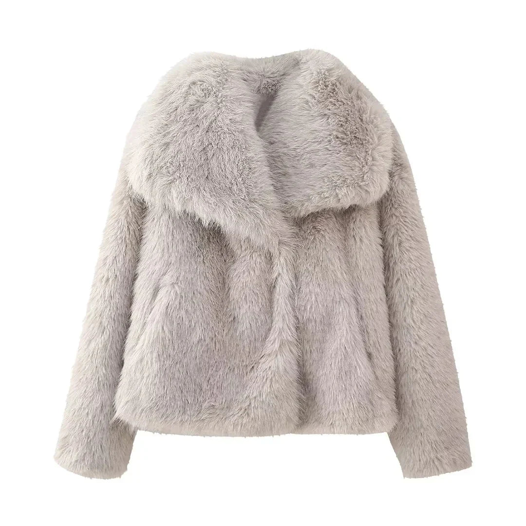 Morgana™ Elegante cappotto in pelliccia sintetica