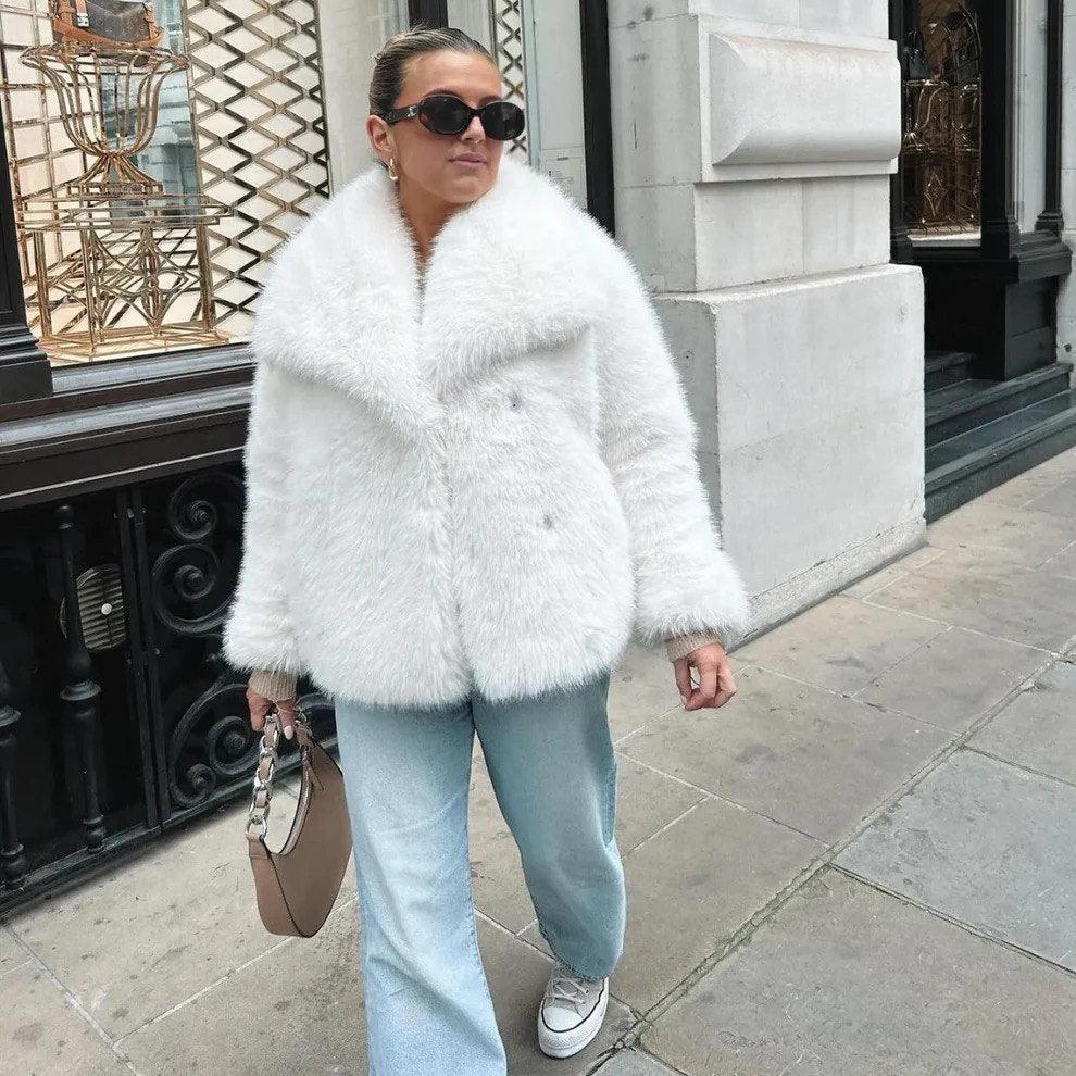 Morgana™ Elegante cappotto in pelliccia sintetica