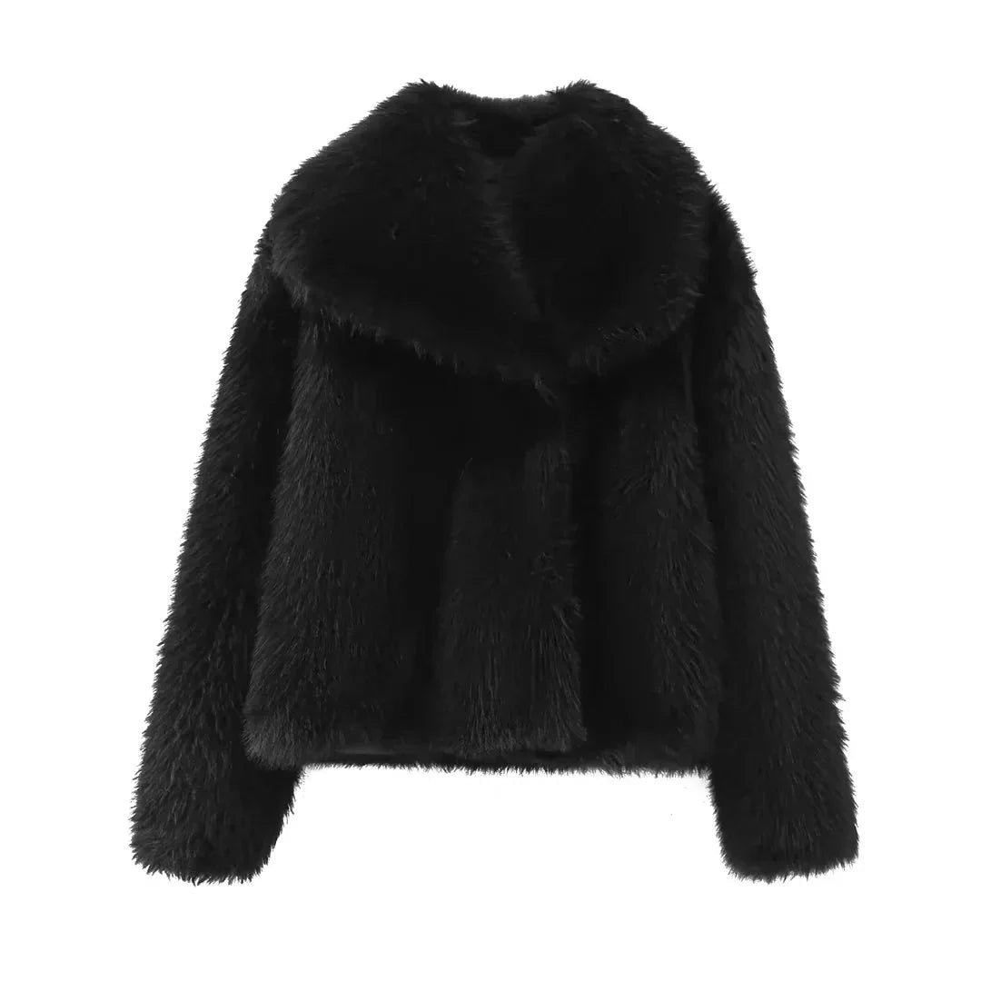 Morgana™ Elegante cappotto in pelliccia sintetica