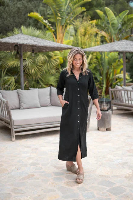 Nevaeh™ Camicia casual button-down con abito lungo