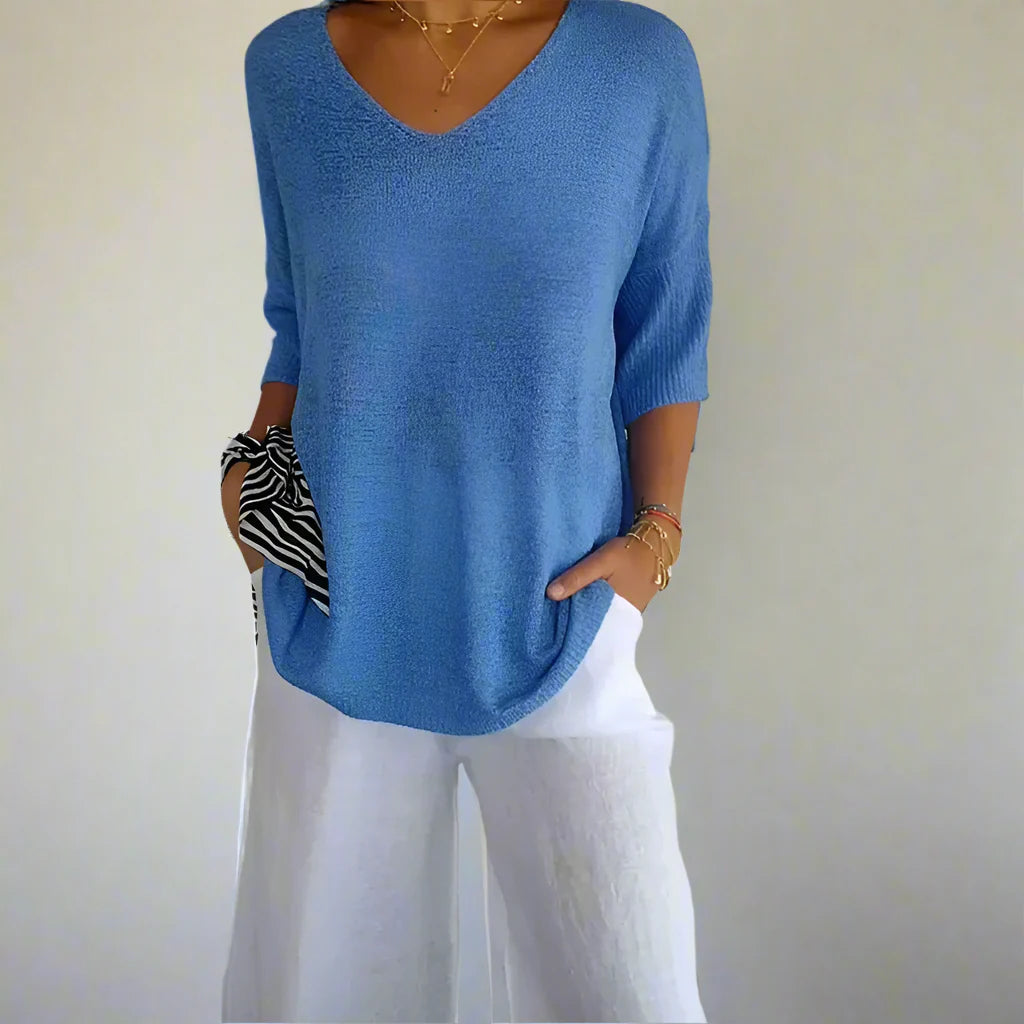 Ninfa™ Camicia casual con maniche a 3/4 e scollo a V