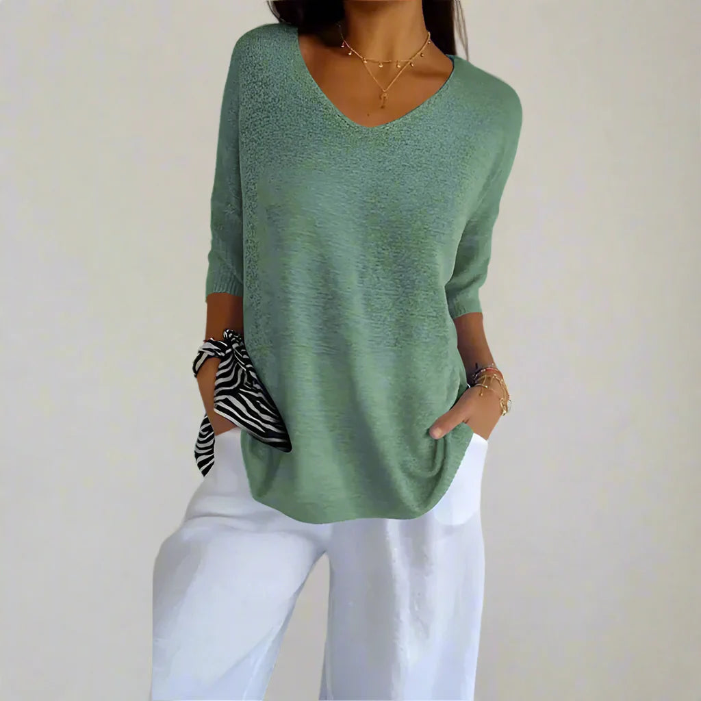 Ninfa™ Camicia casual con maniche a 3/4 e scollo a V