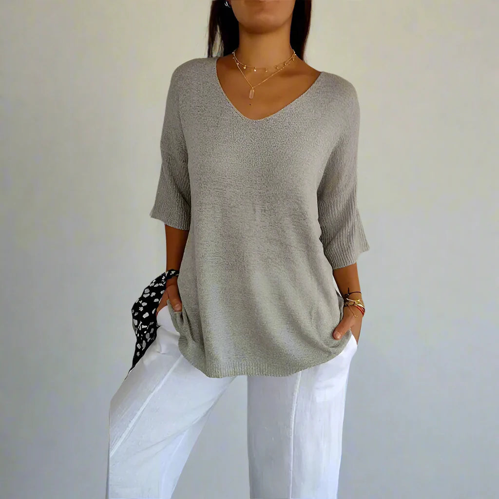 Ninfa™ Camicia casual con maniche a 3/4 e scollo a V