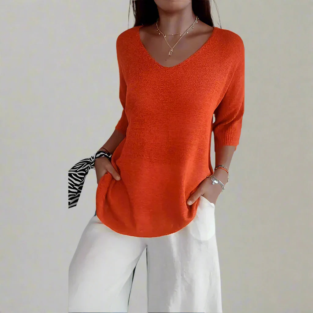 Ninfa™ Camicia casual con maniche a 3/4 e scollo a V