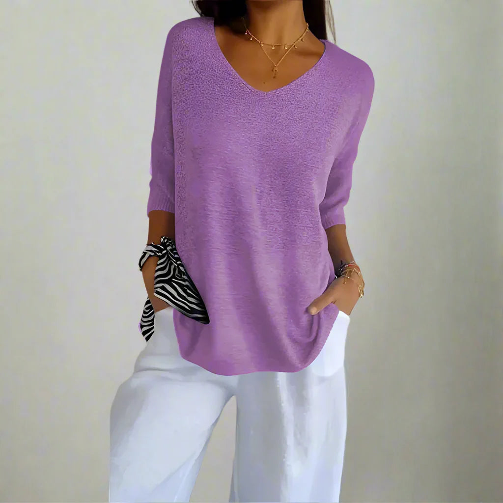 Ninfa™ Camicia casual con maniche a 3/4 e scollo a V