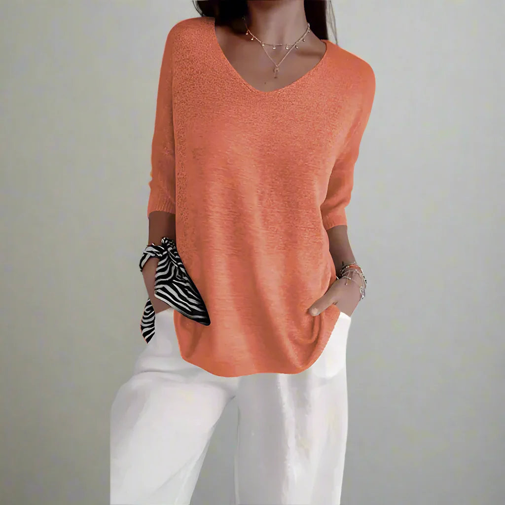 Ninfa™ Camicia casual con maniche a 3/4 e scollo a V
