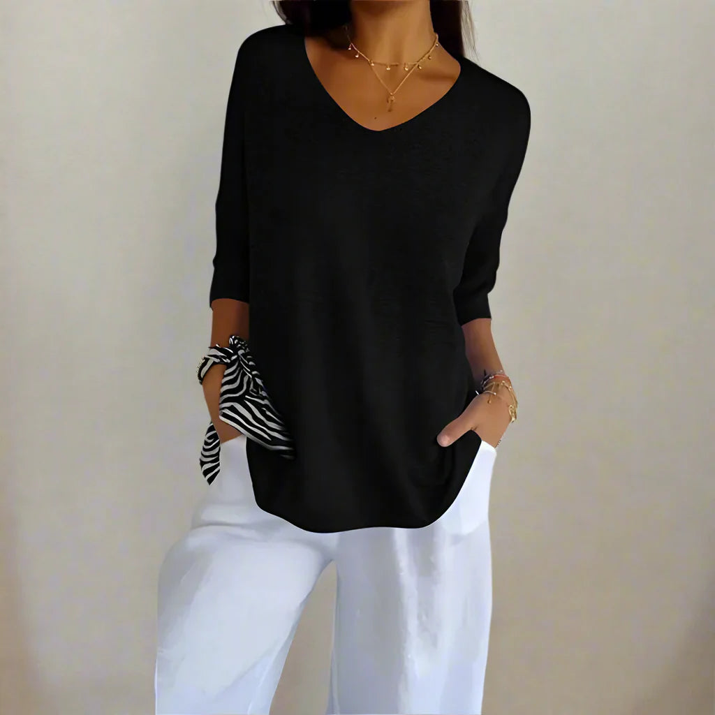 Ninfa™ Camicia casual con maniche a 3/4 e scollo a V