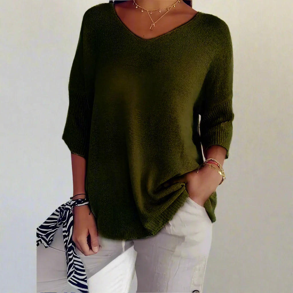 Ninfa™ Camicia casual con maniche a 3/4 e scollo a V