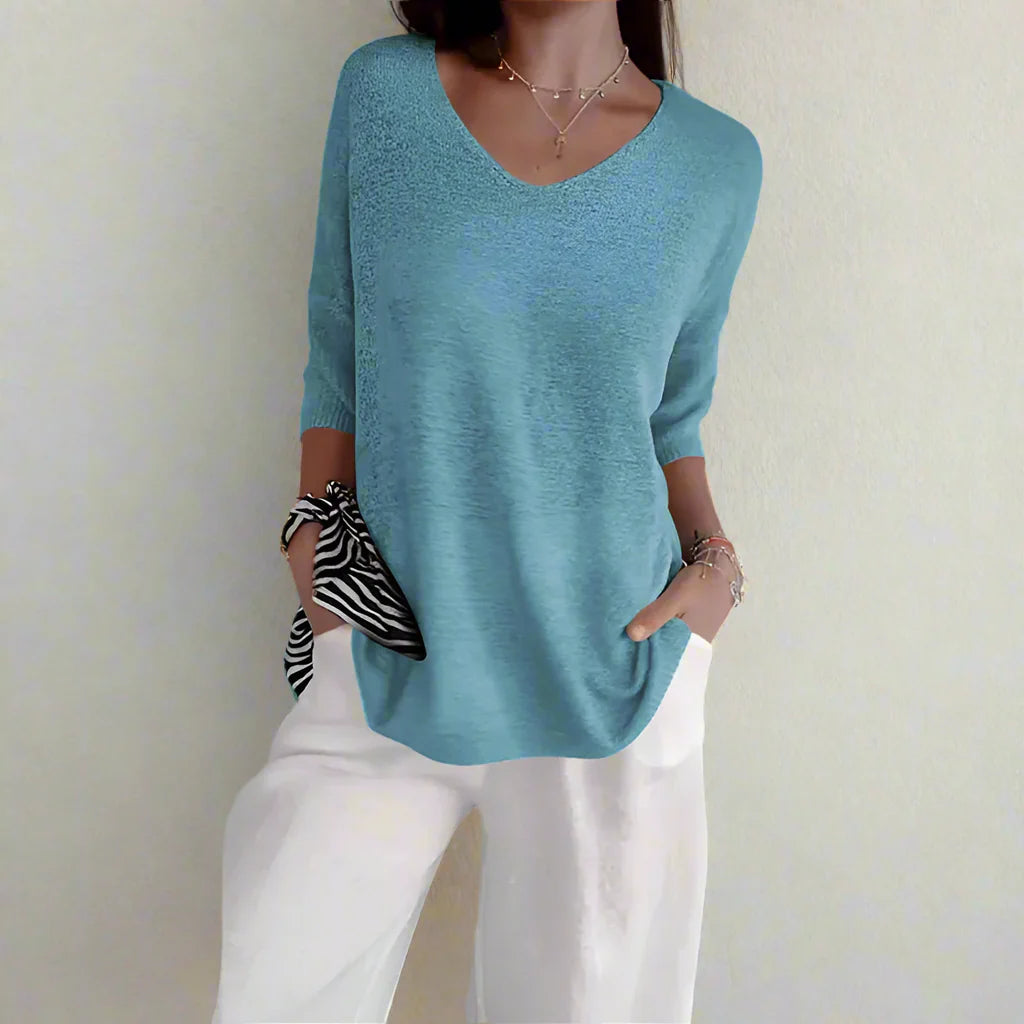 Ninfa™ Camicia casual con maniche a 3/4 e scollo a V