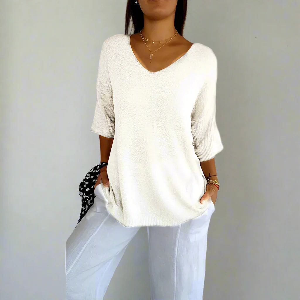 Ninfa™ Camicia casual con maniche a 3/4 e scollo a V