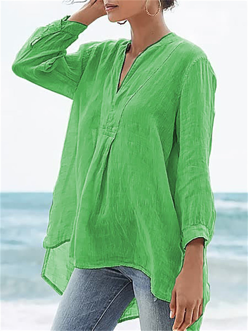 Novella Lio™ Camicia elegante con scollo a V da donna
