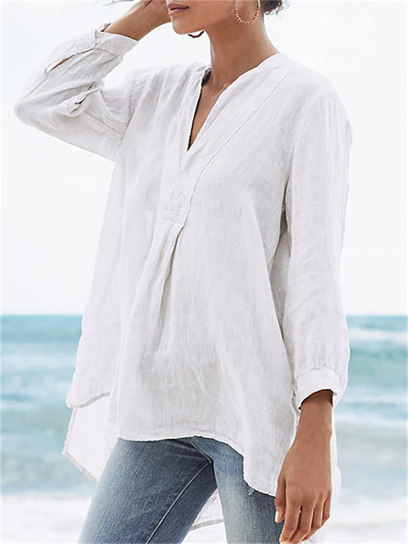 Novella Lio™ Camicia elegante con scollo a V da donna
