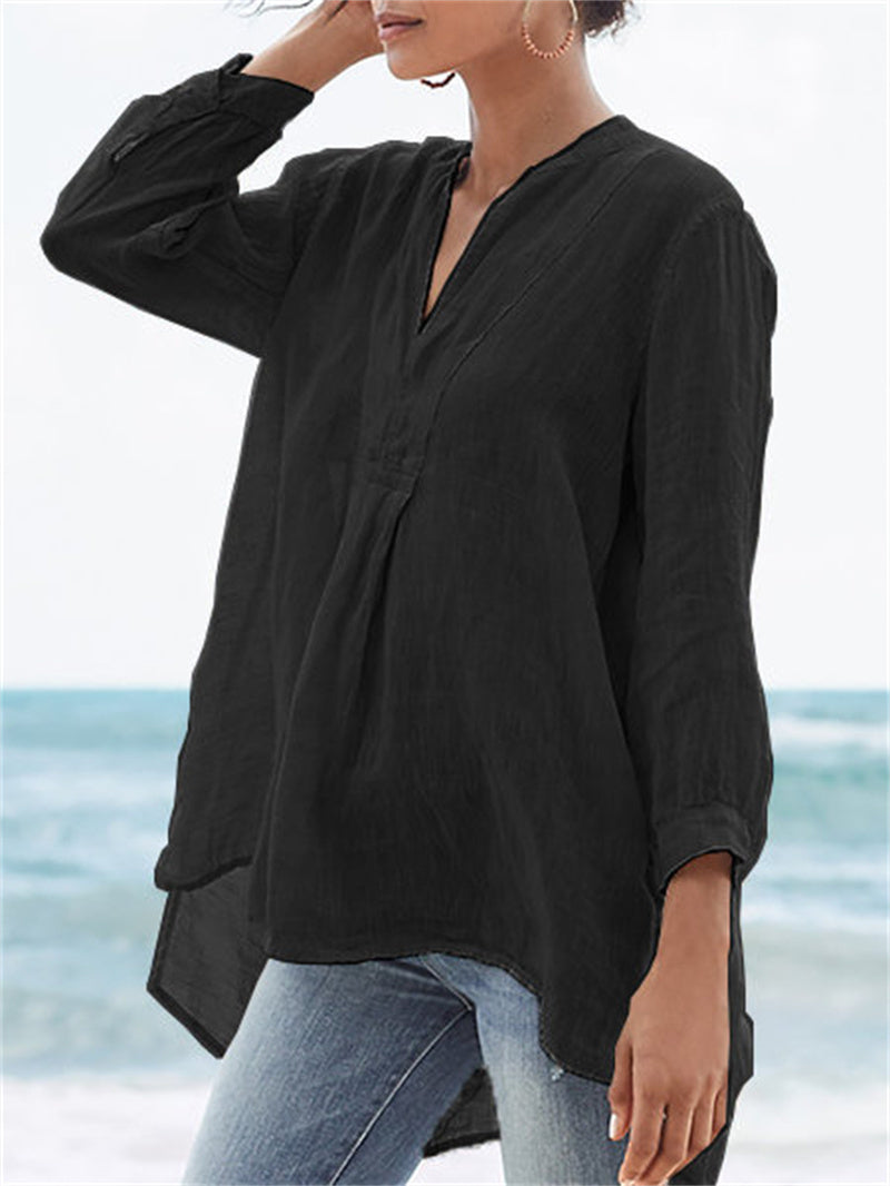 Novella Lio™ Camicia elegante con scollo a V da donna
