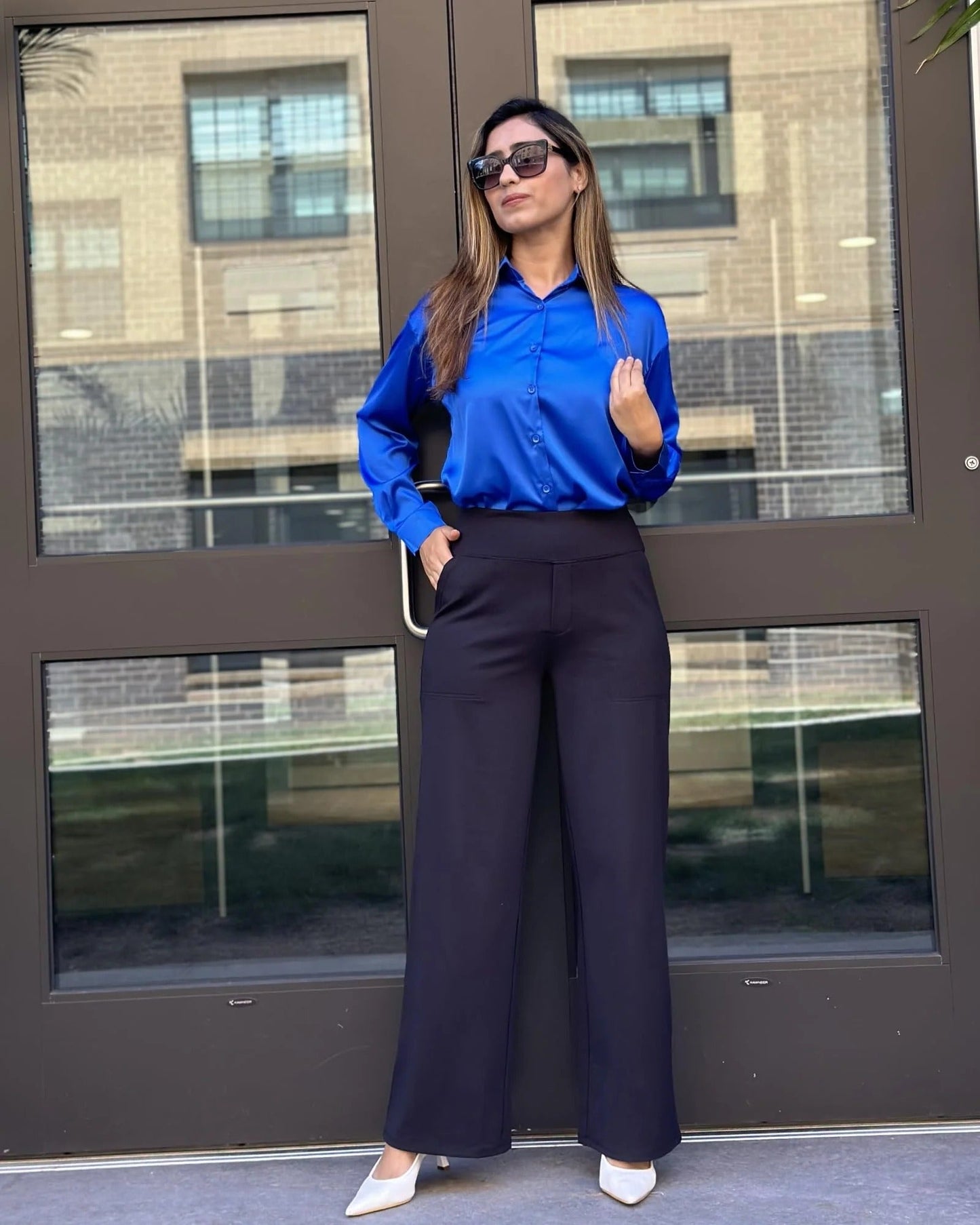 Novella Zani™ Pantaloni comodi con vita alta e gamba larga