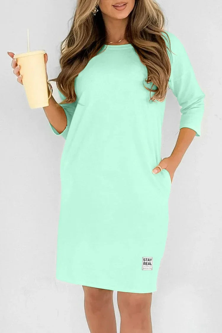 Palmira Biagi™ Abito casual da donna con scollo rotondo