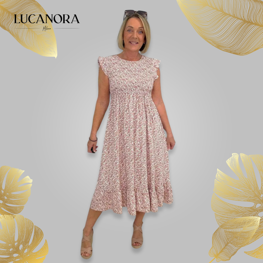 Rosa Fucci™ Elegante abito con motivo floreale