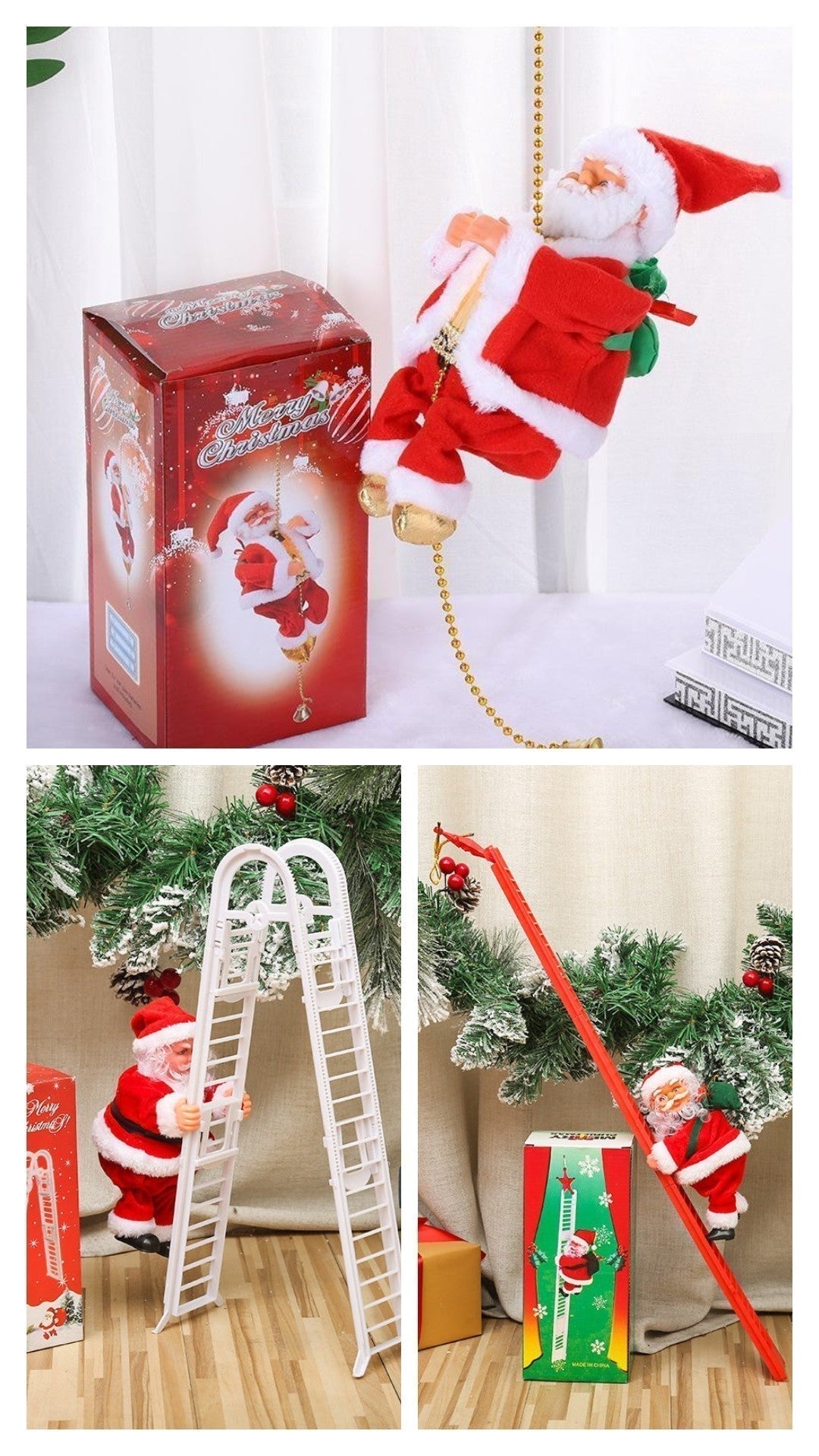 SantaRope™ Decorazione per Babbo Natale con arrampicata su corda