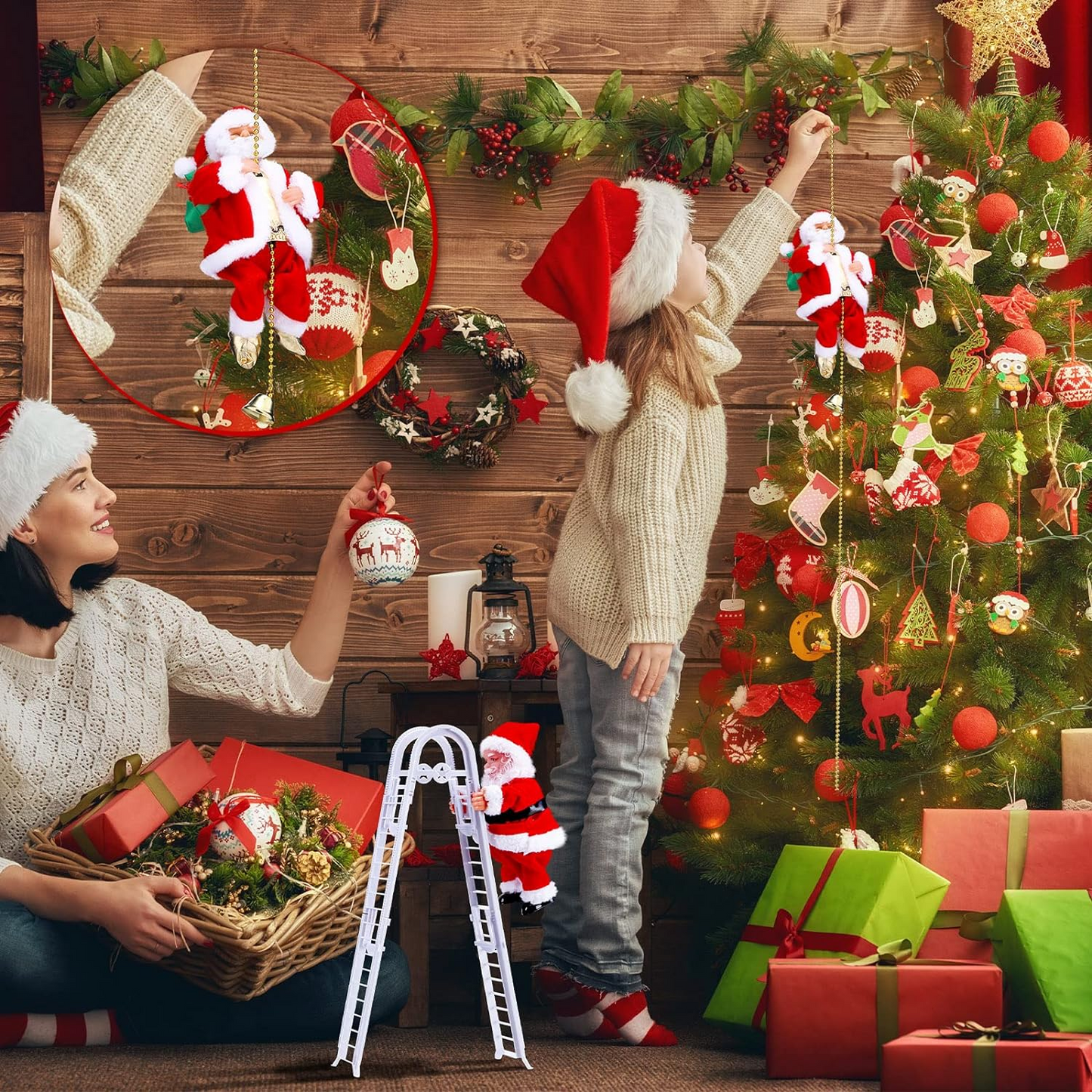 SantaRope™ Decorazione per Babbo Natale con arrampicata su corda