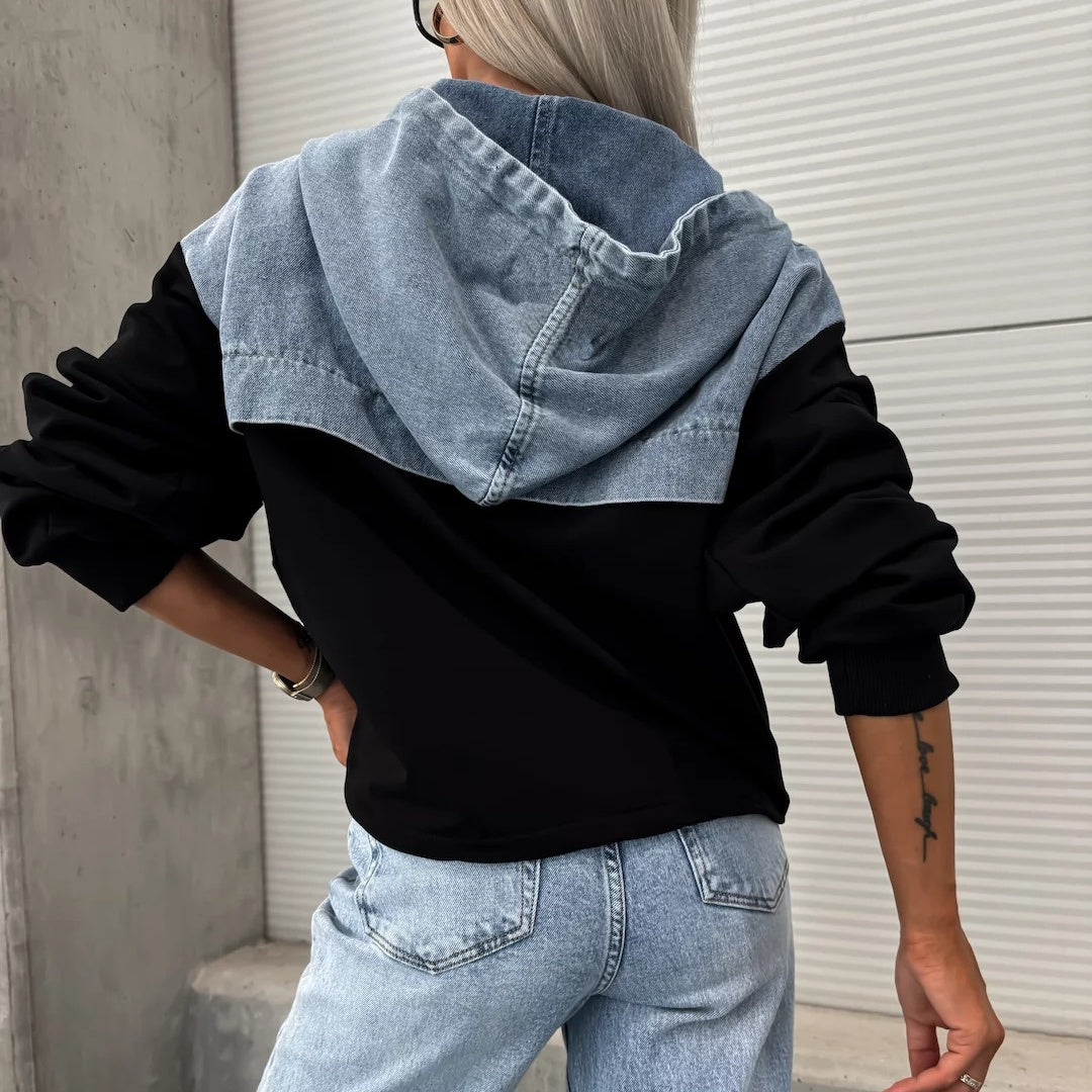 Serafina™ Giacca di jeans con cappuccio e coulisse