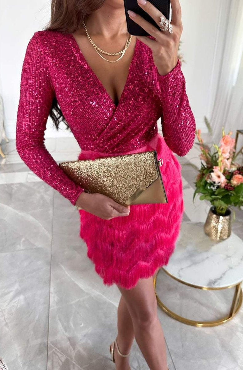 Sofia Vardaro™ Abito da vacanza di lusso con paillettes