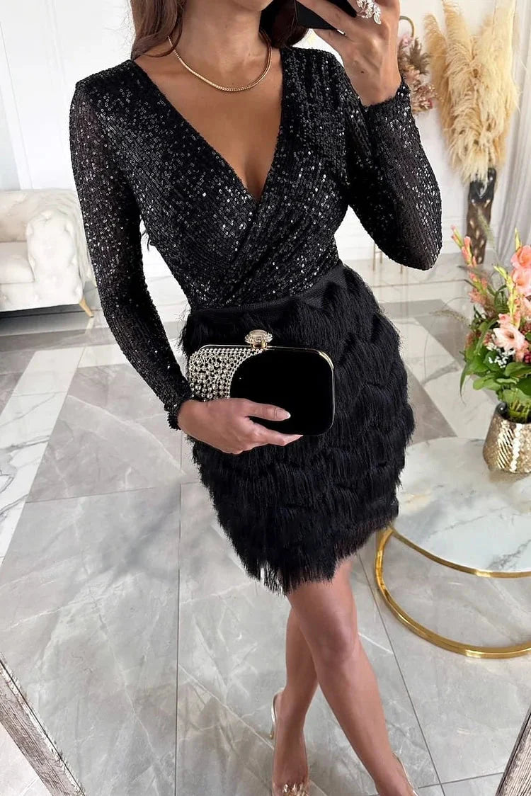Sofia Vardaro™ Abito da vacanza di lusso con paillettes
