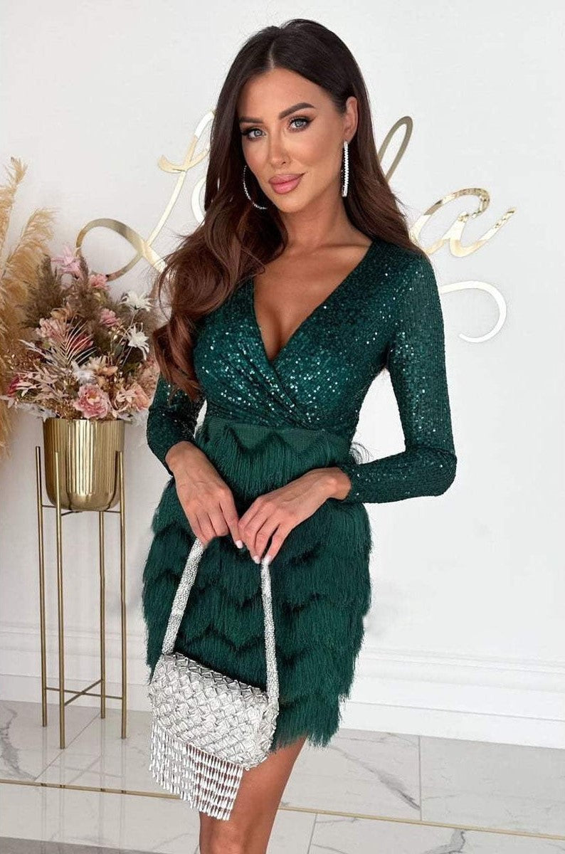 Sofia Vardaro™ Abito da vacanza di lusso con paillettes