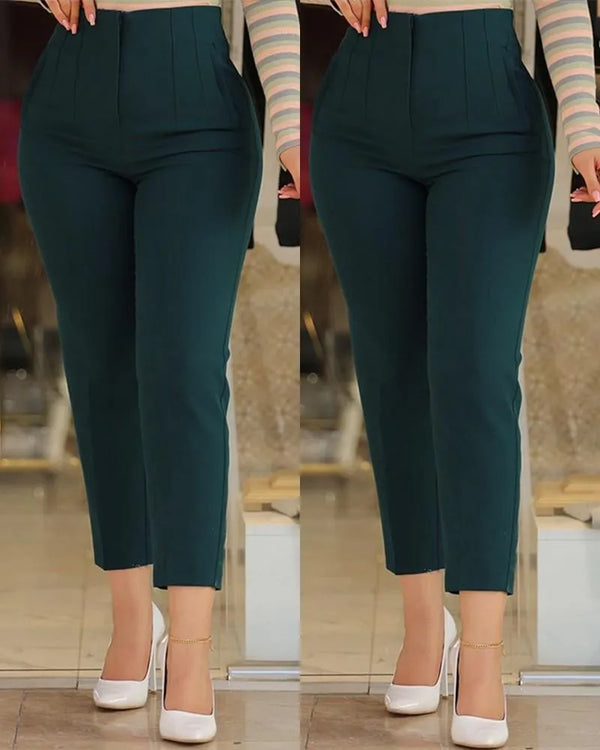 Tea Fava™ Pantaloni a vita alta con pieghe