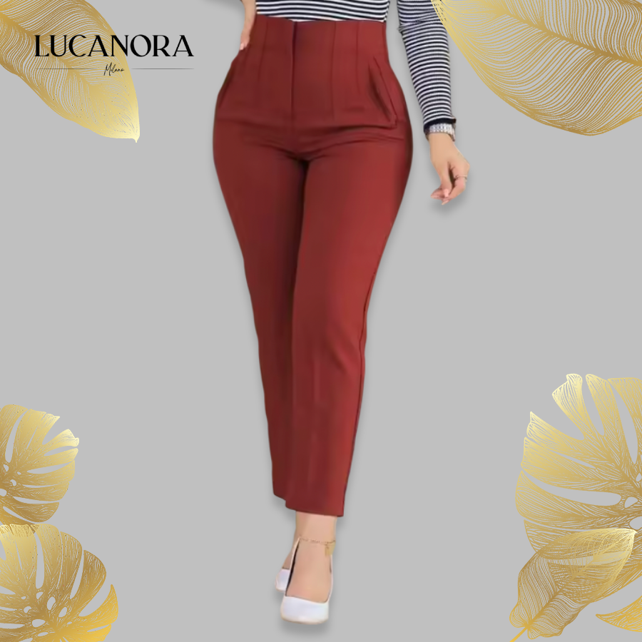 Tea Fava™ Pantaloni a vita alta con pieghe
