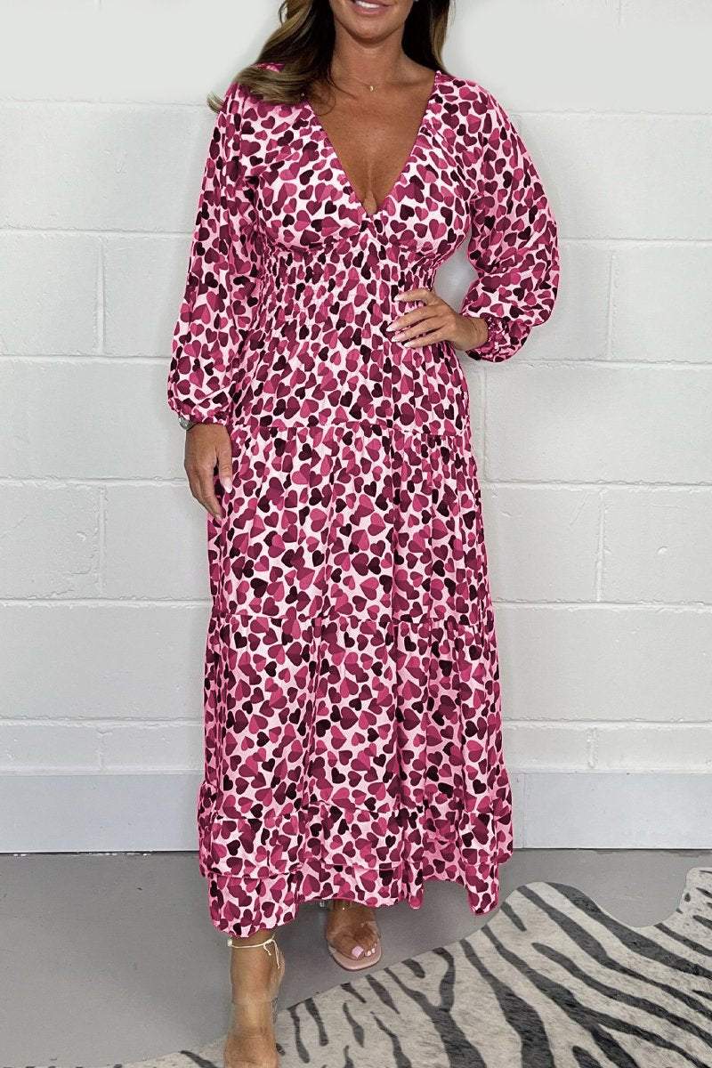 Unna Saggese™ Abito midi con scollo a cuore
