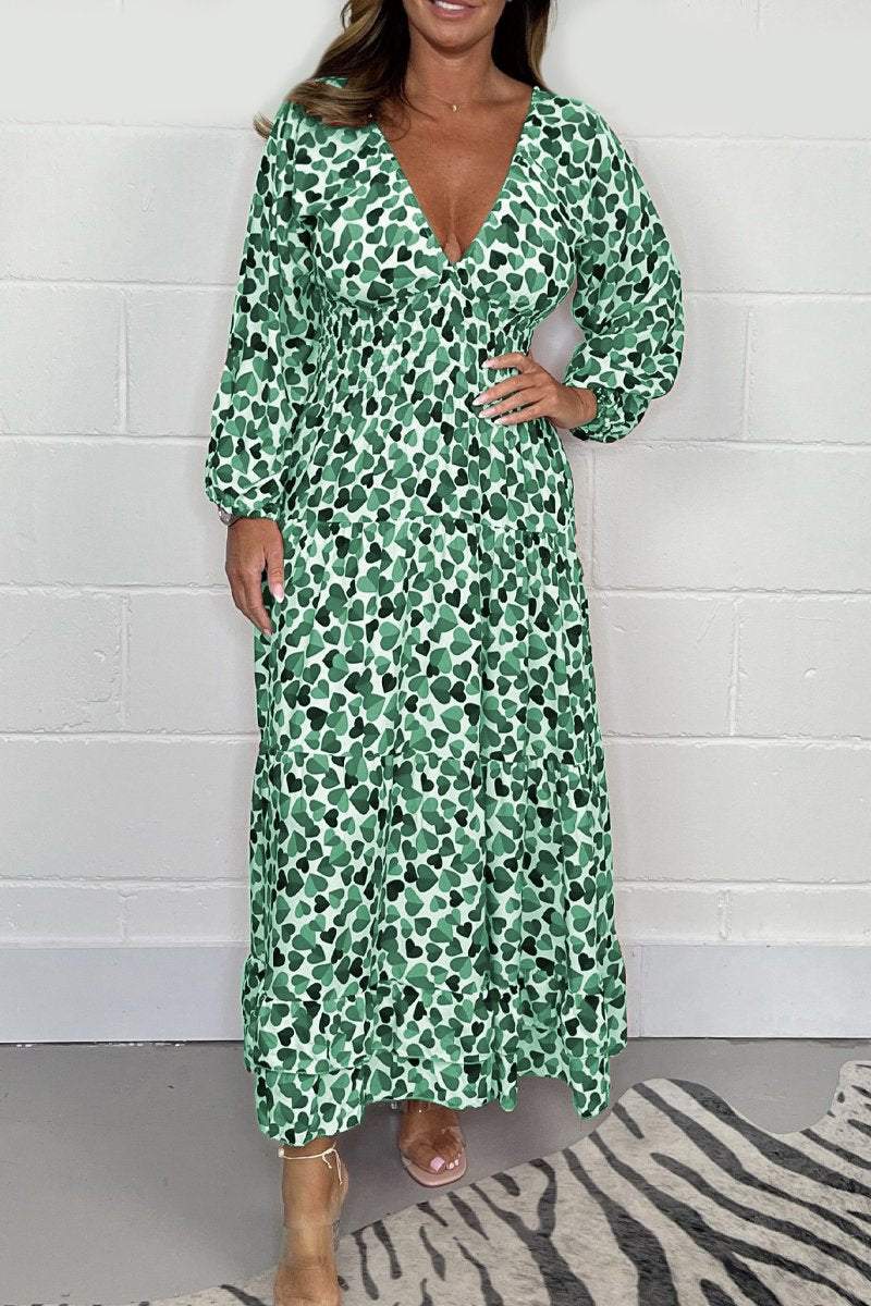 Unna Saggese™ Abito midi con scollo a cuore