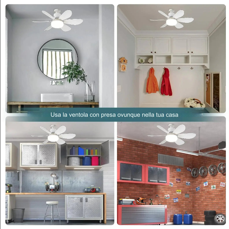 ZephyrAir™ Ventilatore da soffitto portatile e luce 2 in 1
