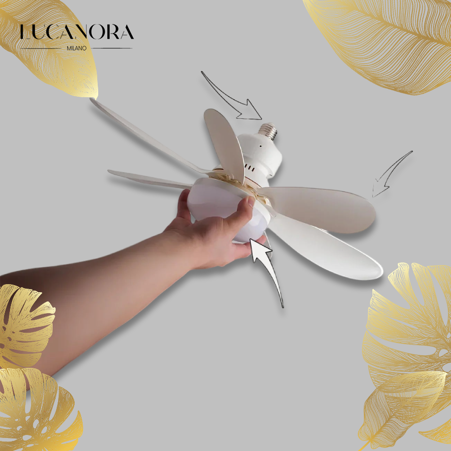 ZephyrAir™ Ventilatore da soffitto portatile e luce 2 in 1