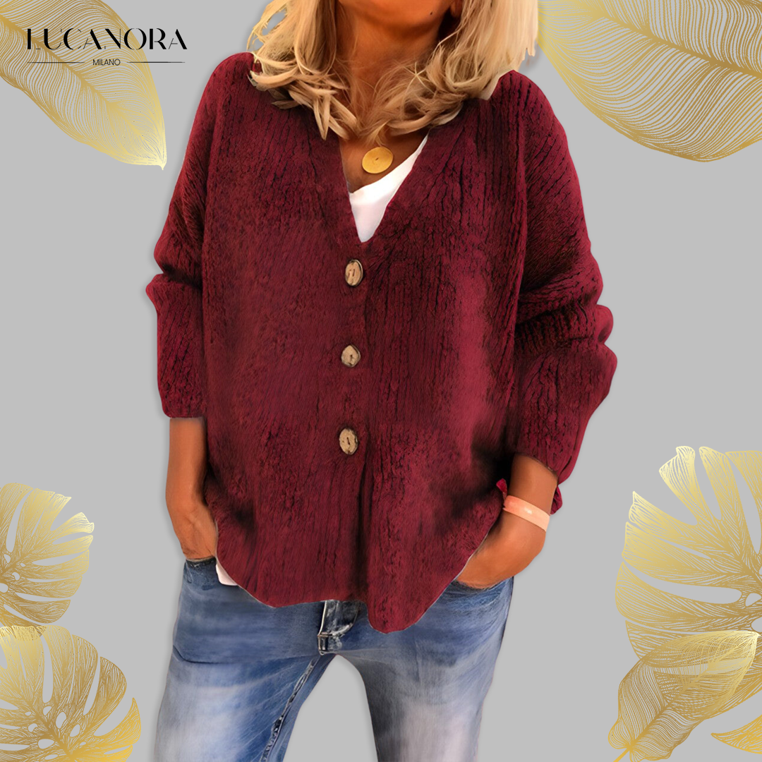 Alessa Zito™️ Maglione con scollo a V con bottoni