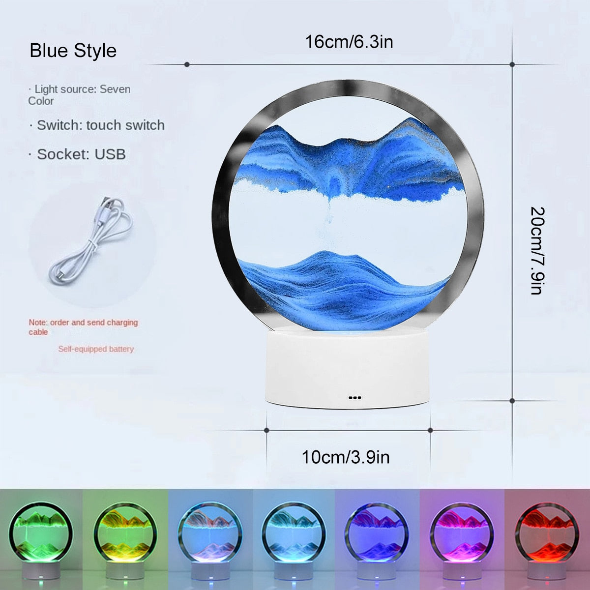 AtmoScape™ Lampada a clessidra con cornice artistica a LED colorata