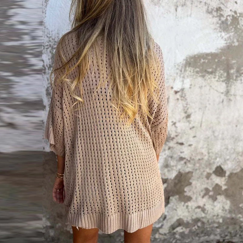 Aubree™️ Top in maglia cava con scollo a V