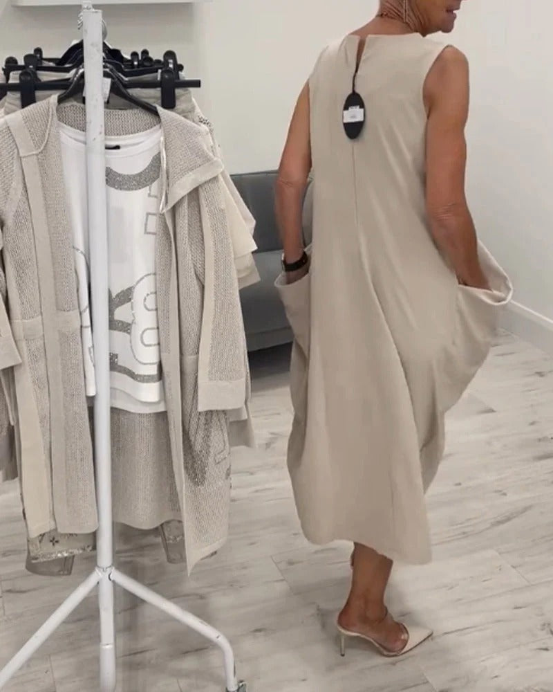 Beata Leuzzi™ Abito semplice senza maniche con tasche