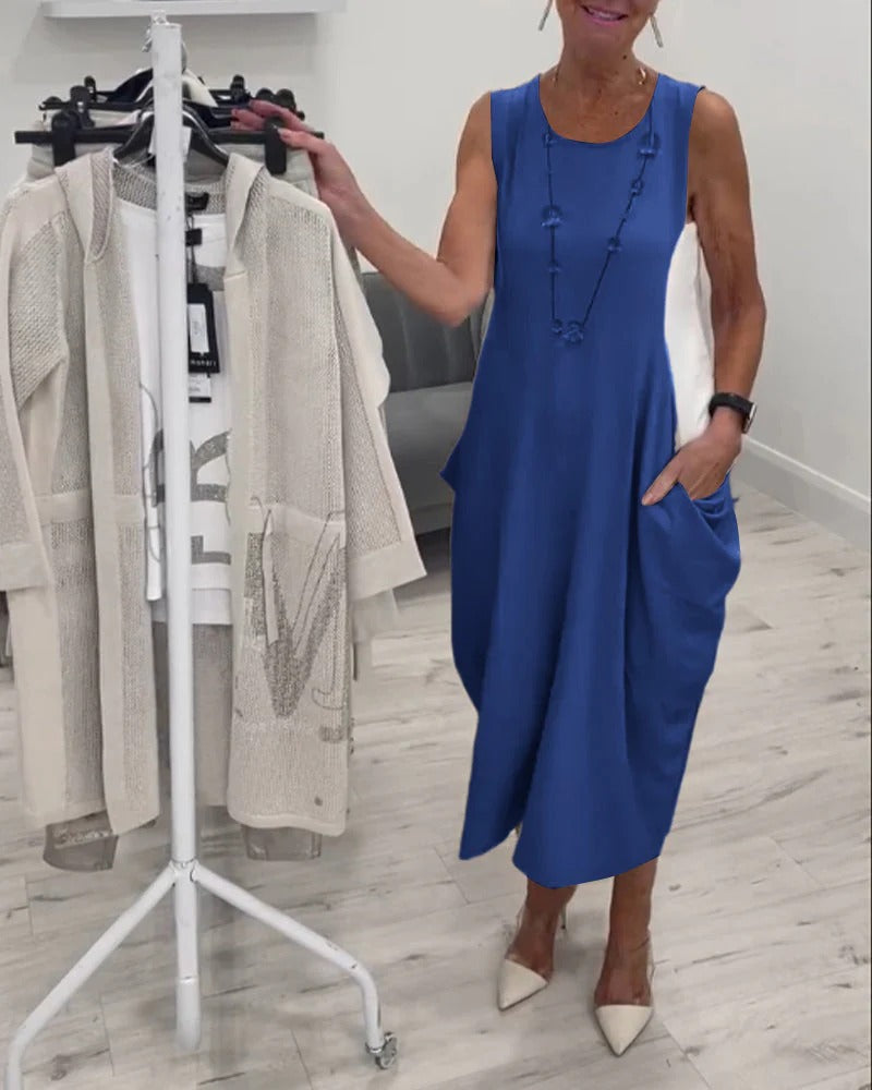 Beata Leuzzi™ Abito semplice senza maniche con tasche
