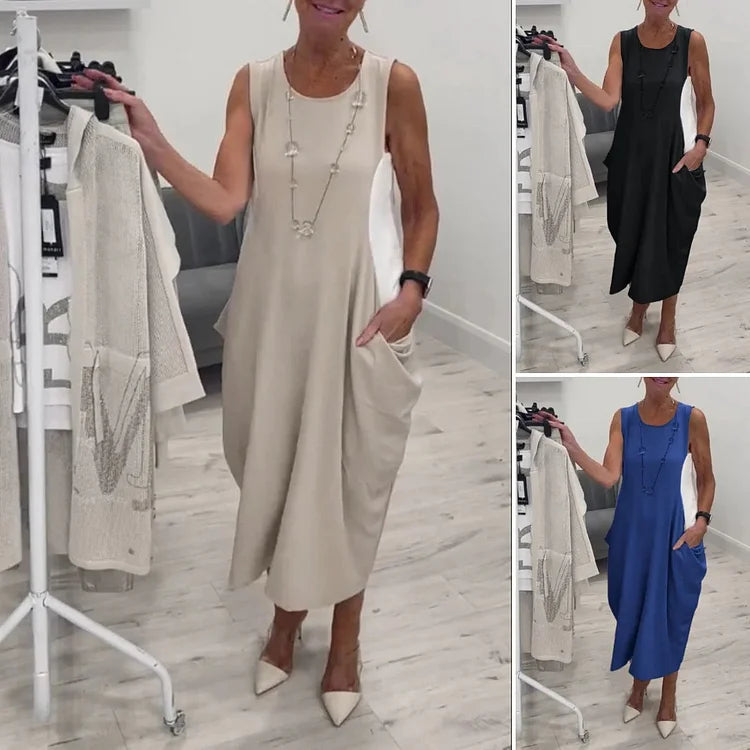 Beata Leuzzi™ Abito semplice senza maniche con tasche