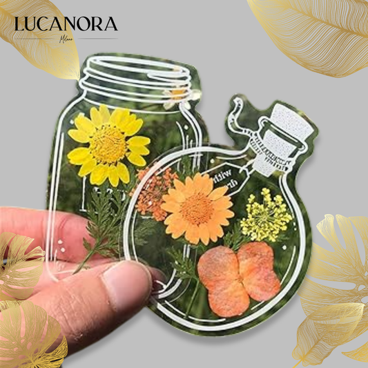 BloomDrop™ Segnalibri trasparenti con fiori secchi