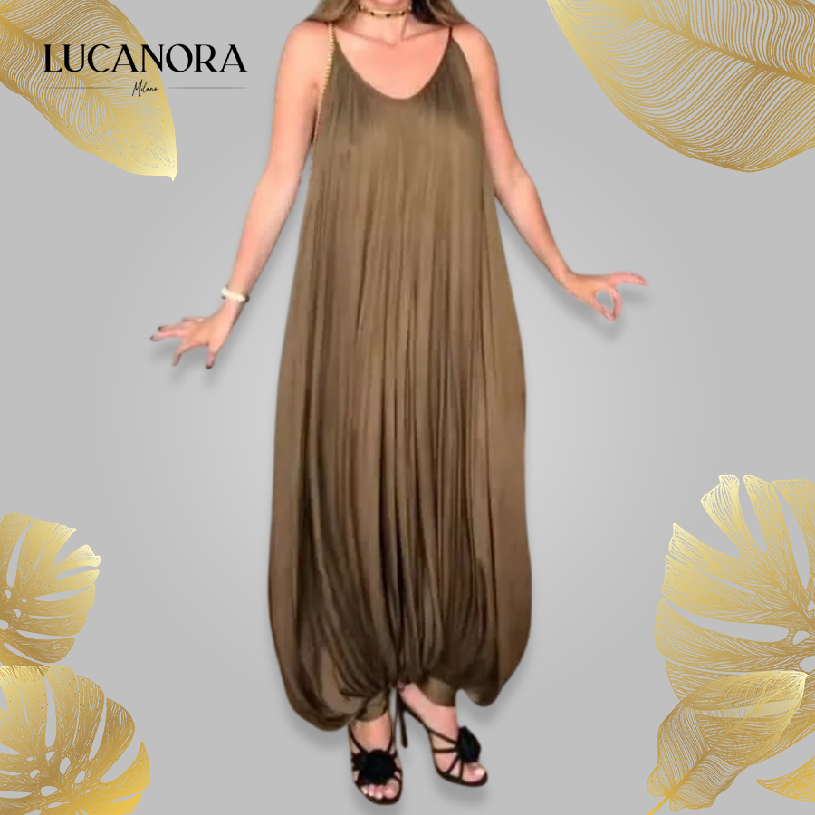 Dina Tesauro™ Tuta plissettata con spalline sottili