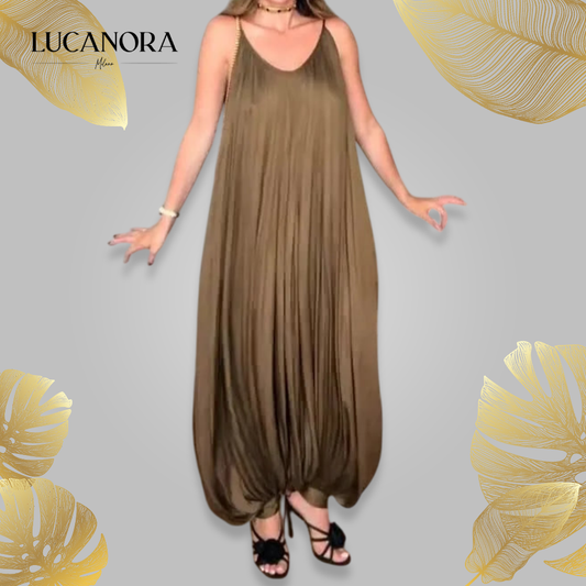 Dina Tesauro™ Tuta plissettata con spalline sottili