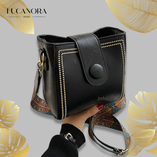 Dulina Rosa™ Borsa vintage con tracolla regolabile