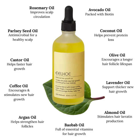 EELHOE Veghair™  Olio naturale vegano per la crescita dei capelli
