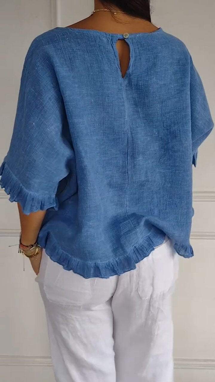 Evangeline™️ Camicia con scollo rotondo e maniche midi